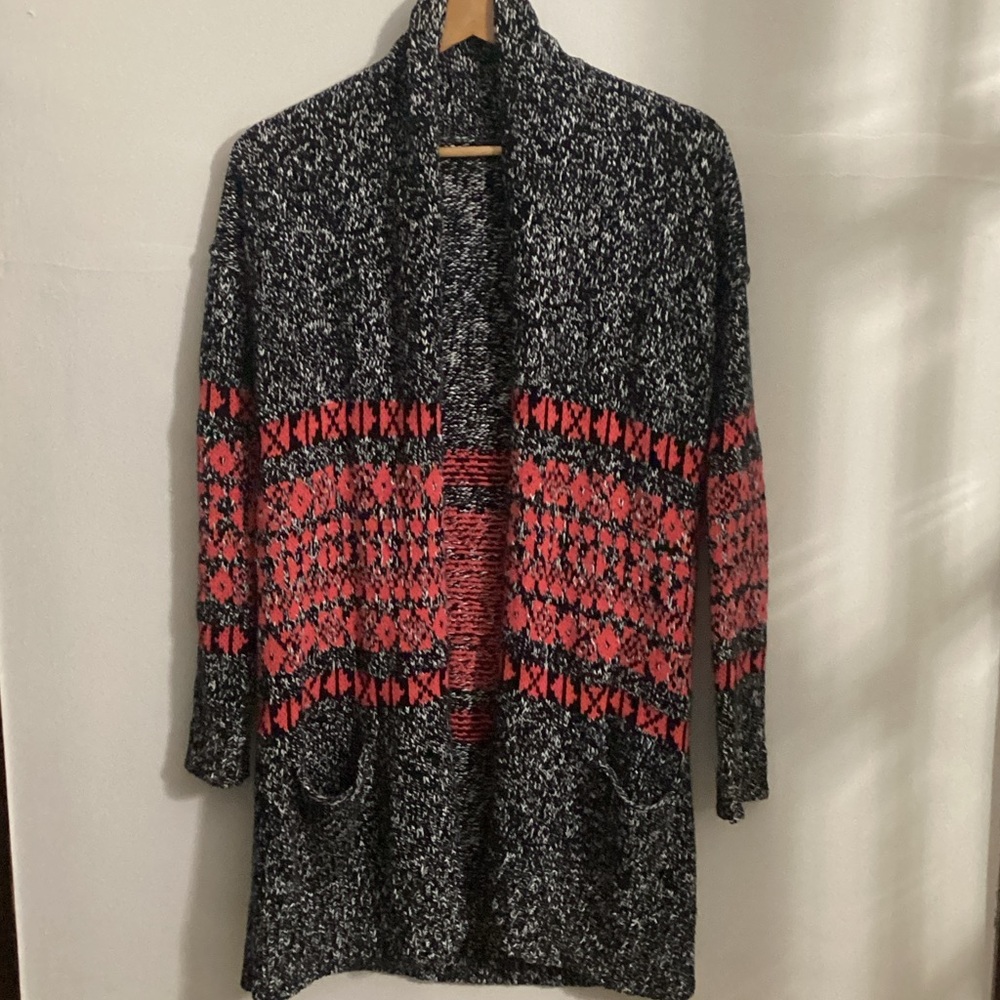 Express Black and Red Knit Cardigan 💛